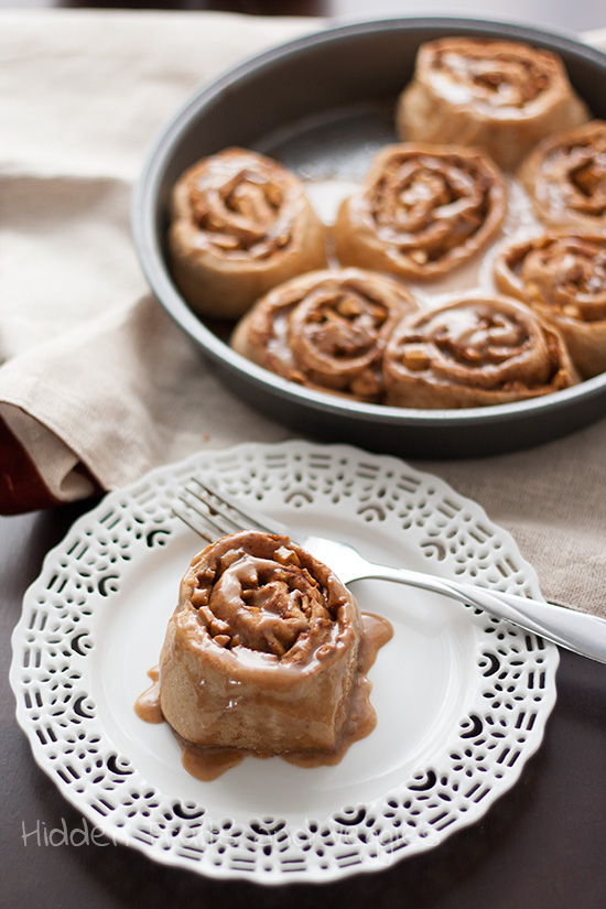 Fat Free, Whole Wheat Apple Pie Cinnamon Rolls