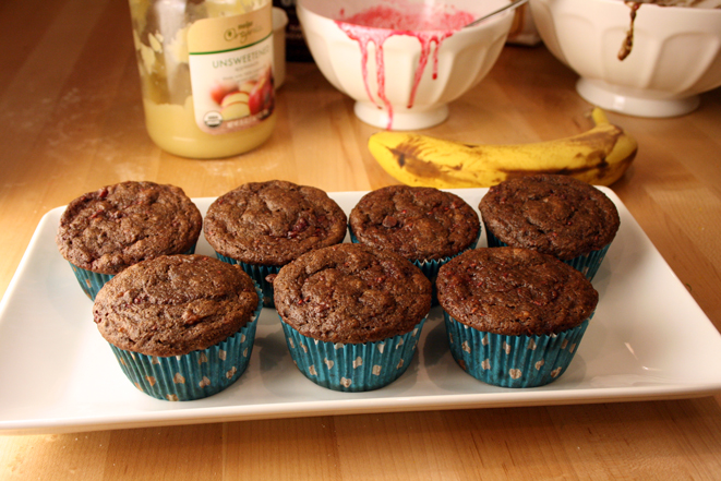 Healthy Chocolate Raspberry Muffins