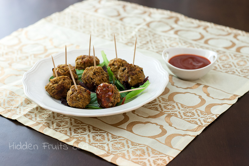 Pumpkin Meatless Meatballs with a Cranberry Sauce