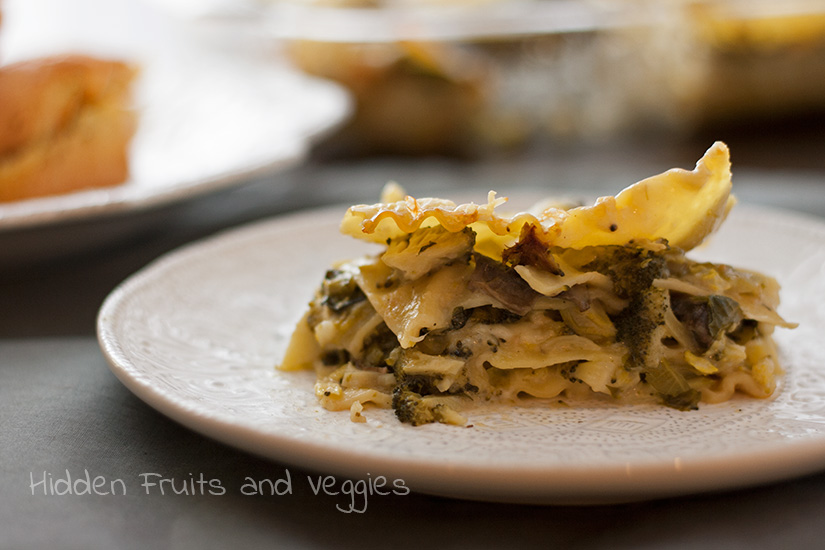 Broccoli and Spinach White Lasagna